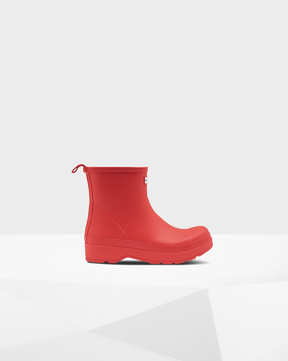 Mens Play Boots - Hunter Original Short Rain (42WEQZHTK) - Red